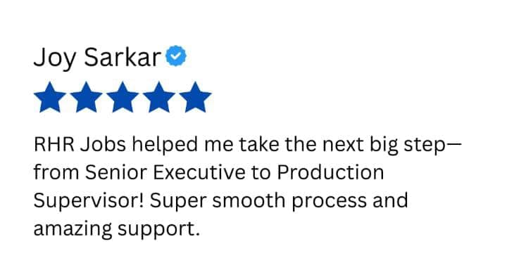 Review from Joy Sarkar, Production Supervisor