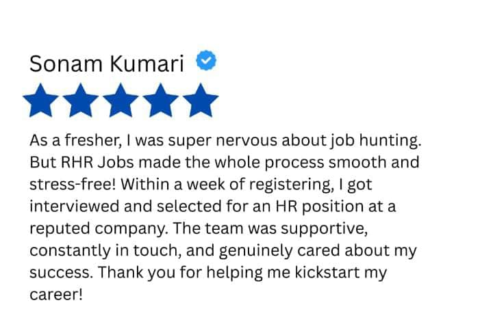 Review from Sonam Kumari, HR Executive